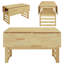 Ensemble de table de salle à manger 5 pièces à abattants carrés - 4 places, avec tablette de rangement et coussins (naturel)-240641592