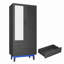 Armoire 2 portes 71 "avec lumières DEL, tringle, tiroirs et tablettes-598909147