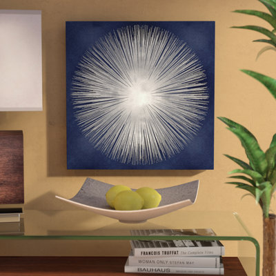«Silver Sunburst On Blue I» par Abby Young, reproduction sur toile