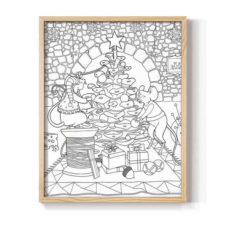 Reproduction encadrée de créatures - bois massif, Naturel, H 11 po x l 9 po