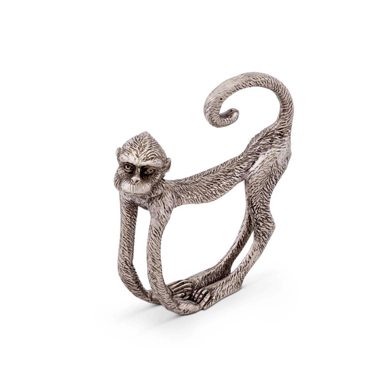 Anneau de serviette de singe étain Safari