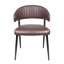 Chaise rembourrée en similicuir à dossier incurvé brun + noir