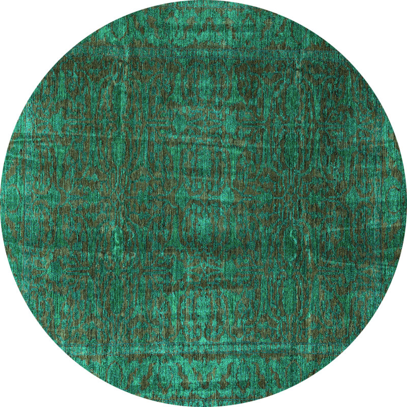 Ellaree Washable Oriental Indoor Rug, Round 4'