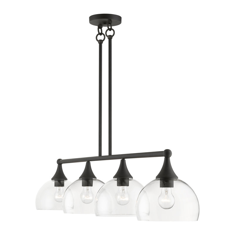 Lustre linéaire moderne à 4 lumières pour îlot de cuisine Gorsuch, Bronze