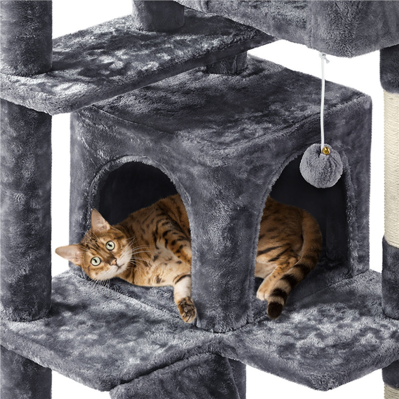 Cat Tree, Dark Grey, 158cm H x 49cm W x 49cm D