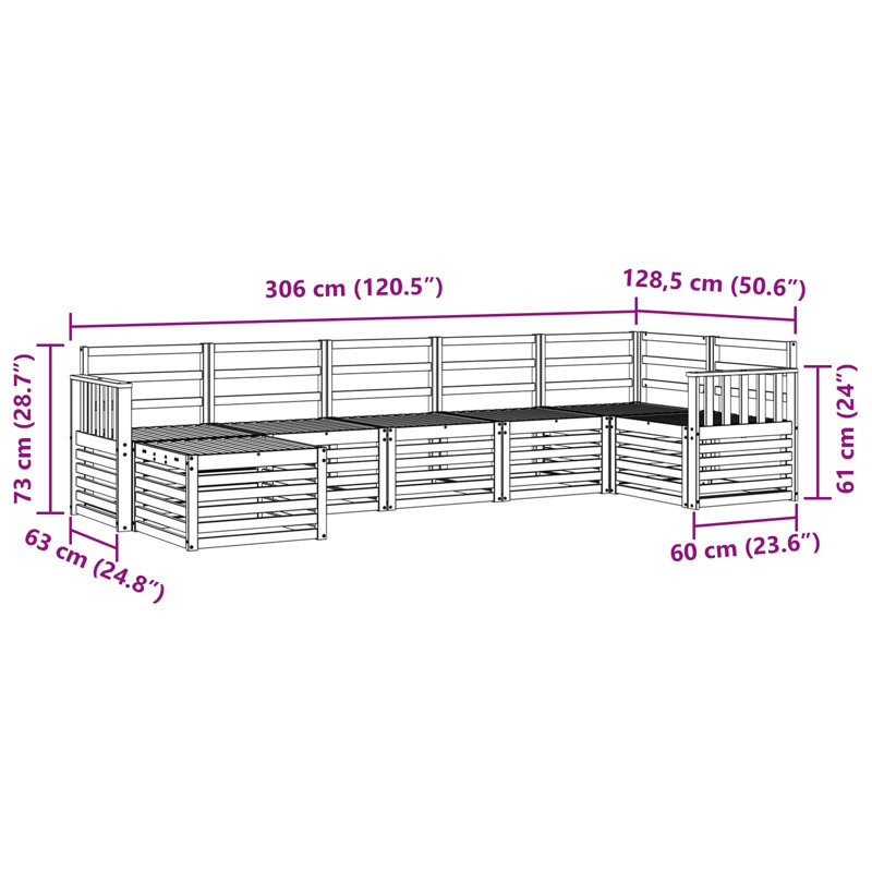 306cm Wide Patio Sectional Set