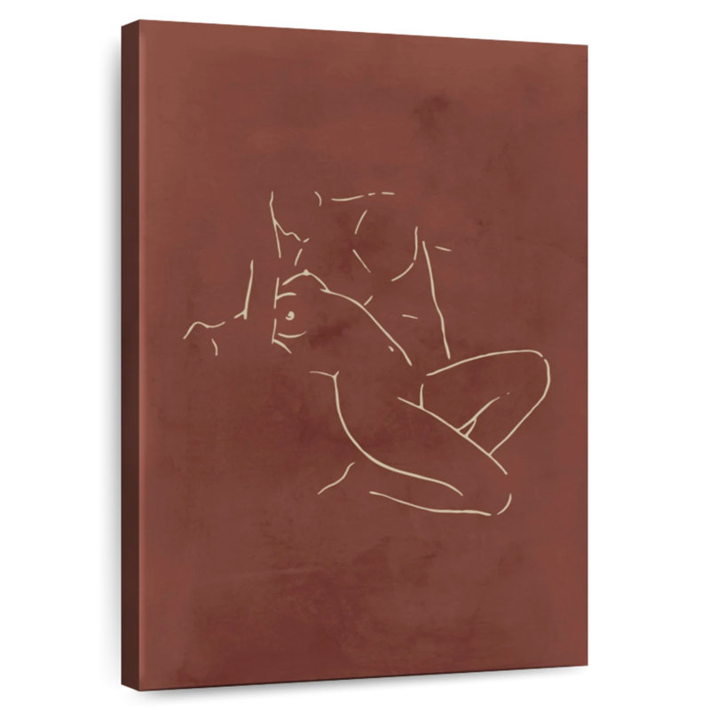 Lovers Body Sketch - Chocolate, 36" H x 24" W