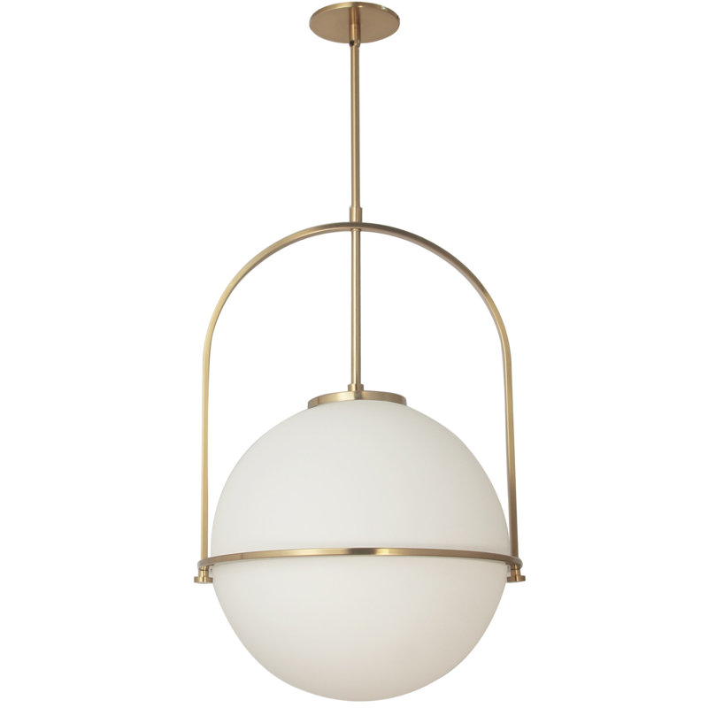 Luminaire suspendu sphère 1 lumière Paola, Laiton vieilli