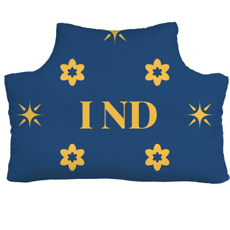 Tête de lit Indianapolis, Bleu marine/doré, Rectangle H 29,5 po x l 39,5 po