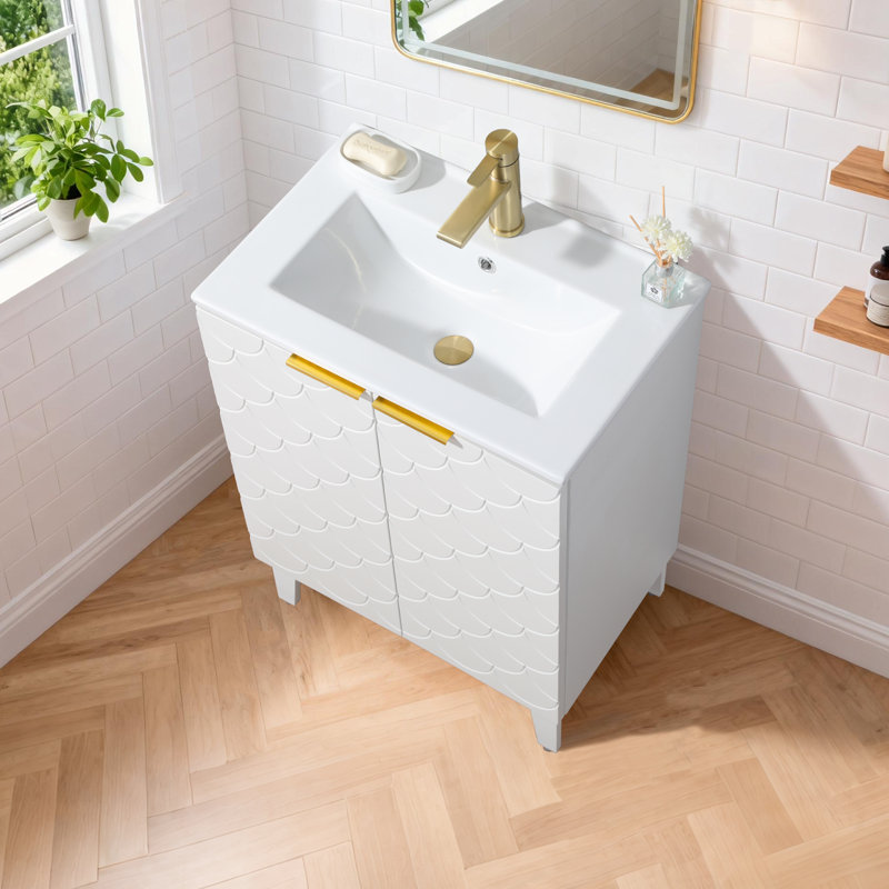 Ensemble de meuble-lavabo simple blanc 24 po