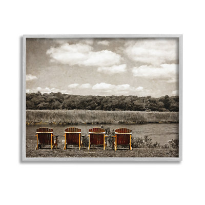Adirondacks Lake View Framed Giclee Art by GraffiTee Studios