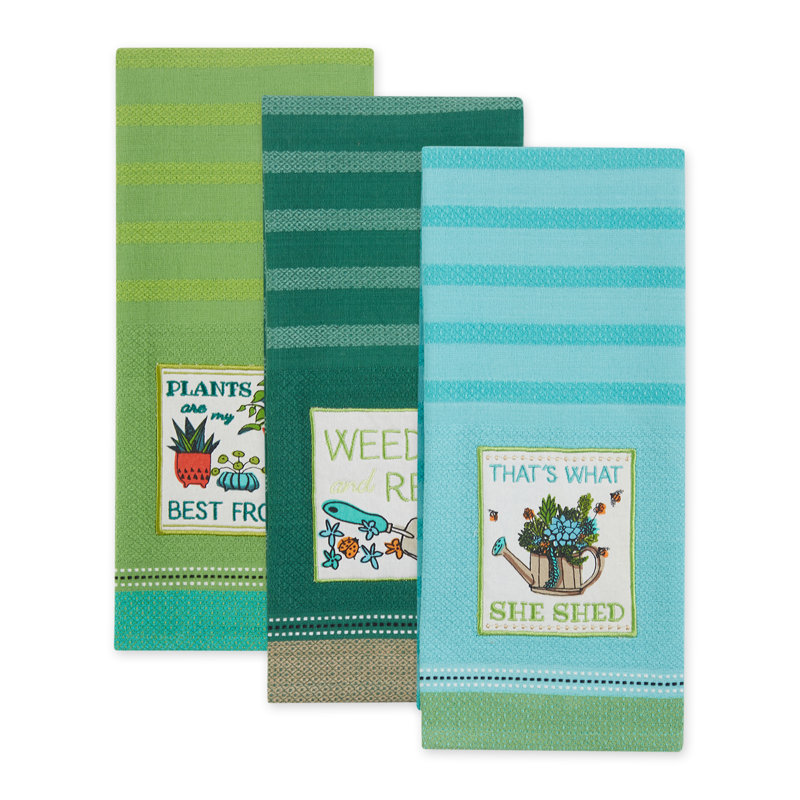 Stripe Embroidered Dish Cloth Kitchen Towel