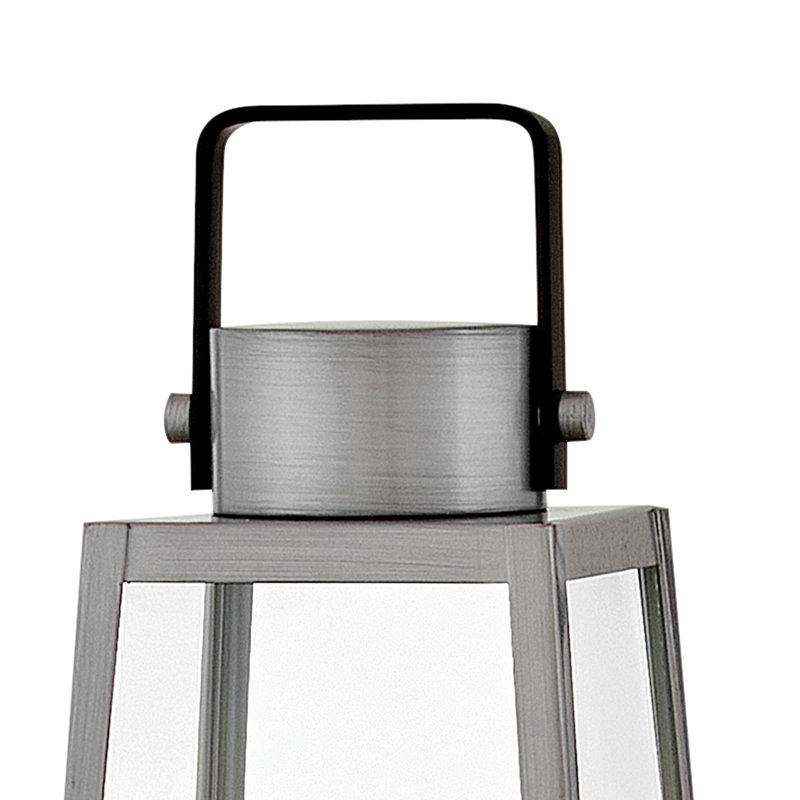 Lark Hugh Post Mount Lantern, Black/Silver