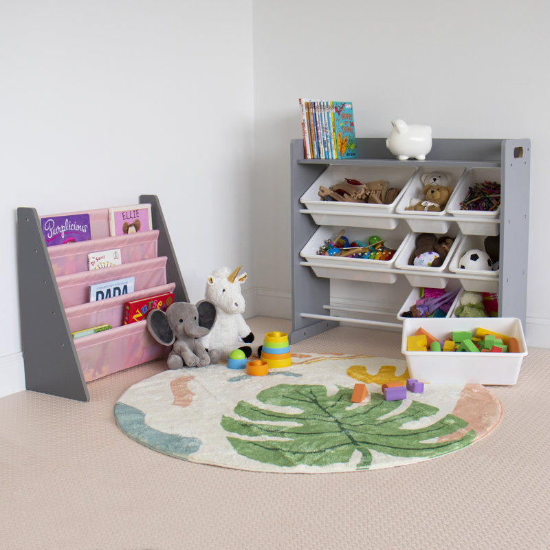 Eliseo Toy Organizer with Bins, Natural Grey