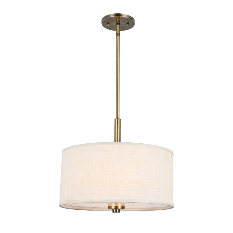 Cisbrough 3 - Light LED Single Pendant, White, 16" H x 15" W x 15" D, Nickel