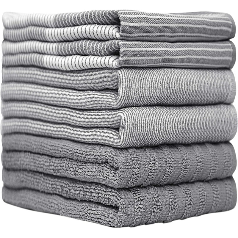 6 Pack Highly Absorbent Dish & Hand Towels With Hanging Loop