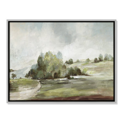 Green Country Road by Allison Pearce - Floater Frame Print on Canvas