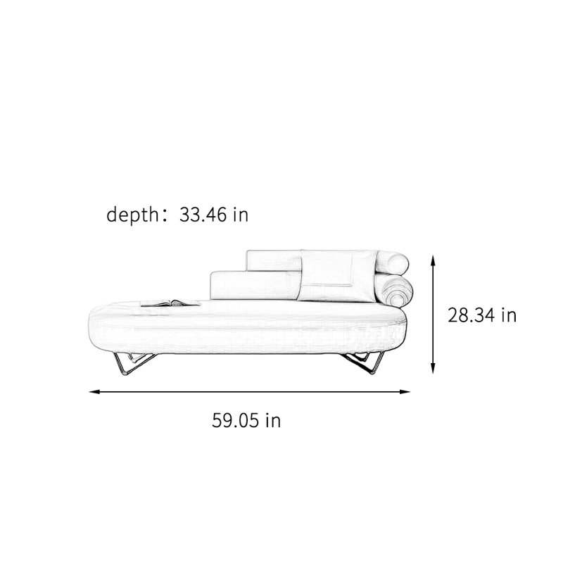 Méridienne Fashion Creative Leisure Home, Accoudoir à droite (vu de face), Beige