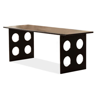 Bureaux rectangulaires noirs en bois massif