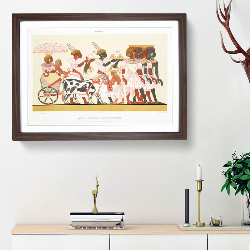 Ethiopian Princess Arrival by Émile Prisse d'Avennes - Picture Frame Graphic Art Print, Walnut Framed