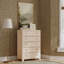 Commode 5 tiroirs en bois et raphia Cleo-87847532