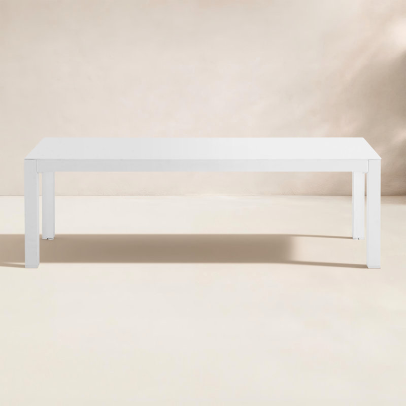 Armando Aluminum Dining Bench, White