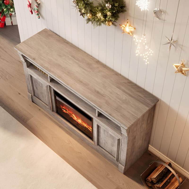 Farmhouse TV Stand for TVs Up to 65 Inches, Entertainment Center with Storage Cabinets, Media Console Table for Living Room