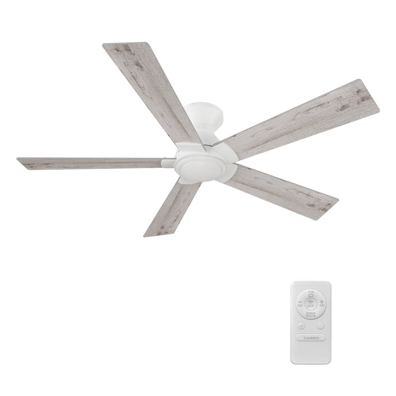 52" DC Motor Ceiling Fan without Light, Remote Control, Light Wooden