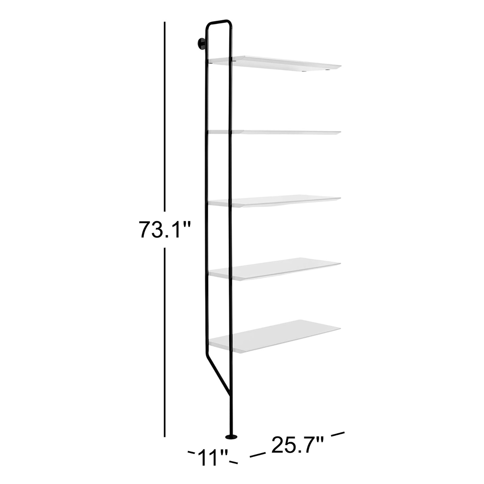 Hitch 26" Bookcase, White/Black