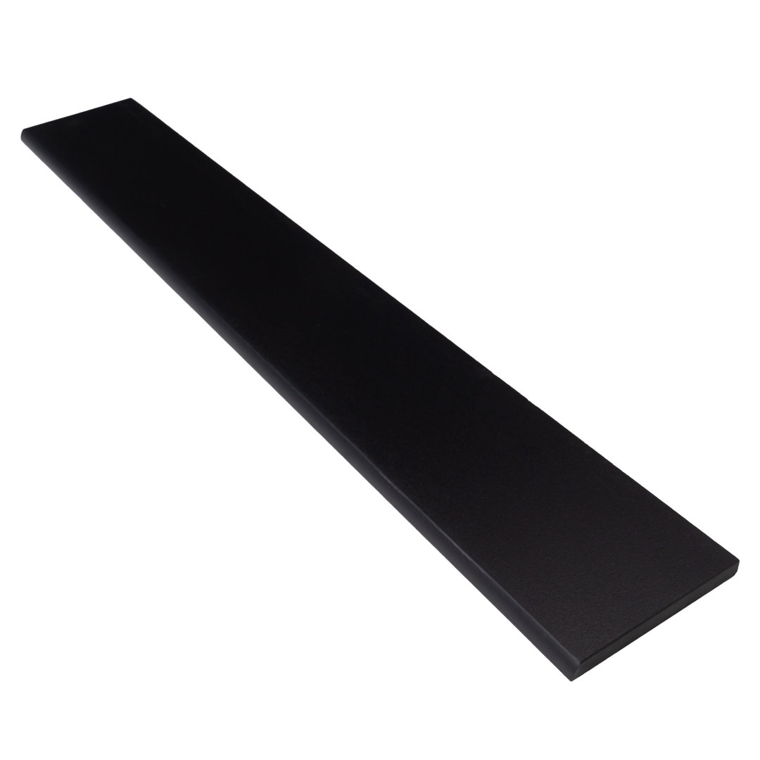 24" x 4" Matte Porcelain Bullnose Tile Trim in Absolute Black Qube Tiles