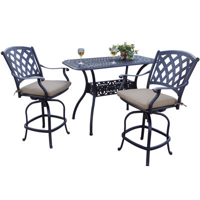 Parikh 3-Piece Patio Counter Height Bar Set with 26 x 52