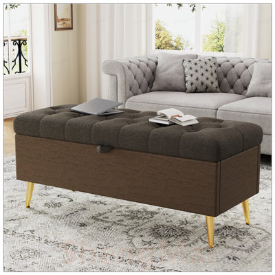 Banc moderne avec repose-pieds avec tissu capitonné et intérieur spacieux, parfait pour les chambres à coucher, les salons et les vestibules