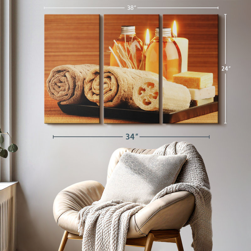 «Spa traitement Essentials» sur toile, H 24 po x l 38 po x P 1,25 po