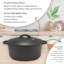 Four néerlandais en fonte pré-assaisonné de 5 pintes de Cuisiland avec deux poignées pour la cuisson du pain, de la soupe, de la friture - cuisine intérieure / extérieure, camping, feu et barbecue
