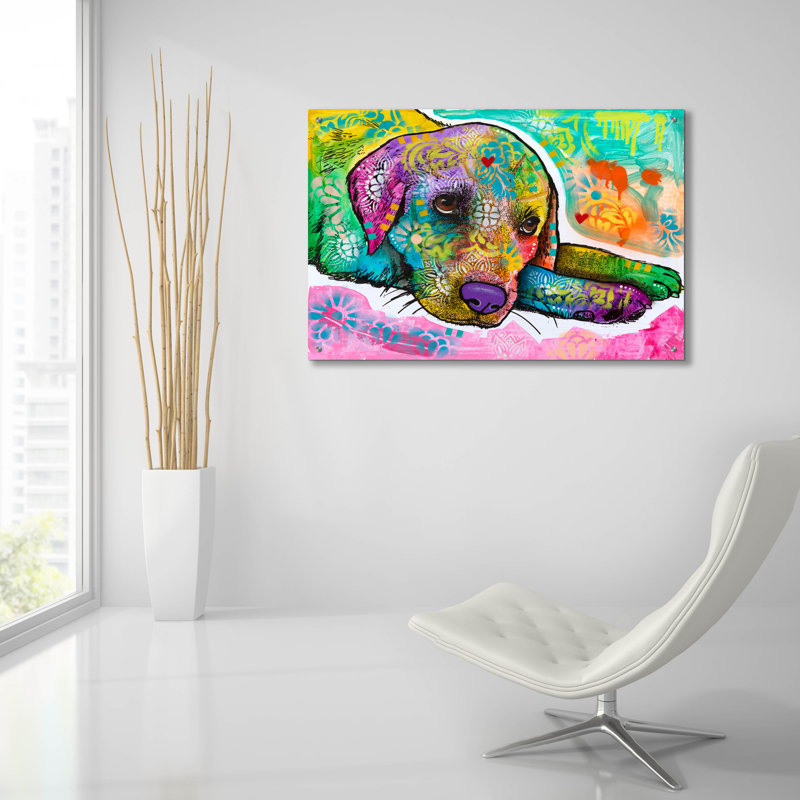 «Puppy Eyes I» par Dean Russo, H 24 po x l 36 po x P 0,2 po