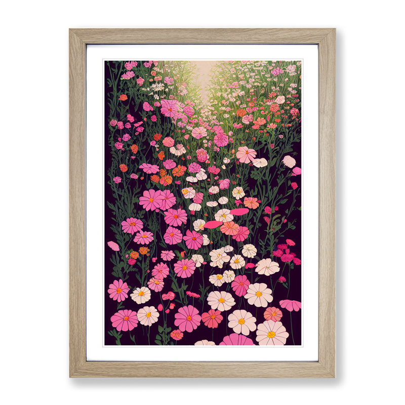 Mind Blowing Flowers - Framed Print, 64cm H x 46cm W x 2cm D, Oak