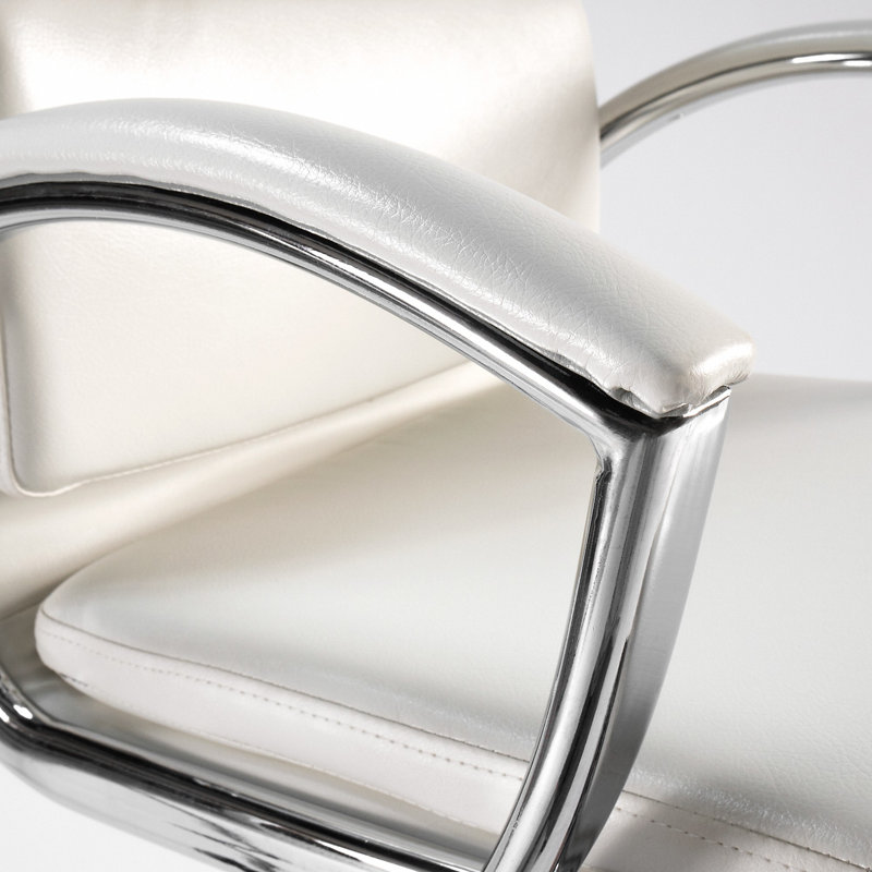 Ensemble de bureau d'ordinateur en L 2 pièces avec chaise Echo, Blanc pur