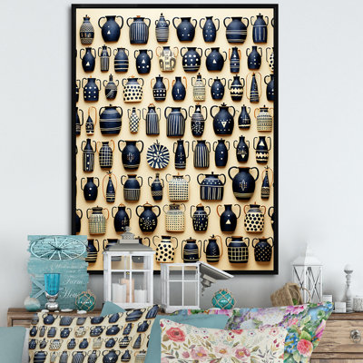 «Black Artistic Pottery Abstraction - Boho Pottery», art mural