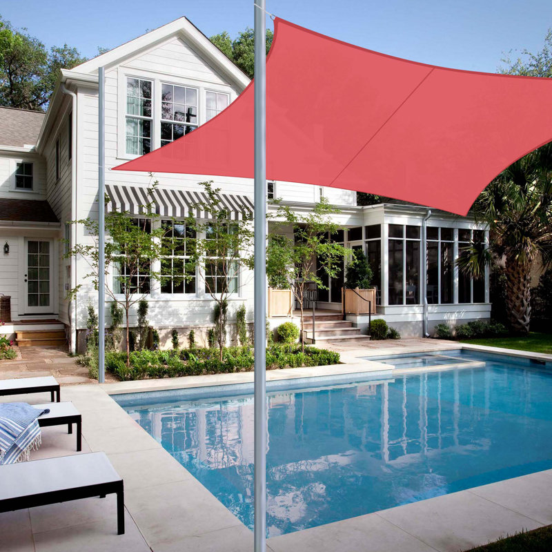 9' 31" x 13' 12"Rectangle Shade Sail, Red