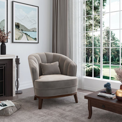 Fauteuil d'appoint rembourré Ava, gris