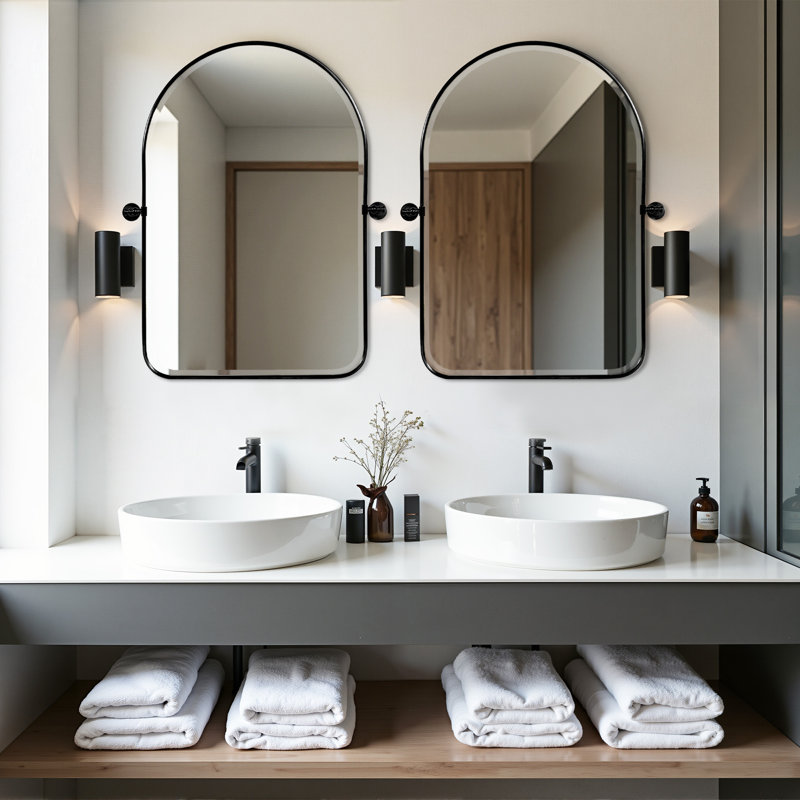 Miroir mural Norita, 36 po x 24 po, Noir
