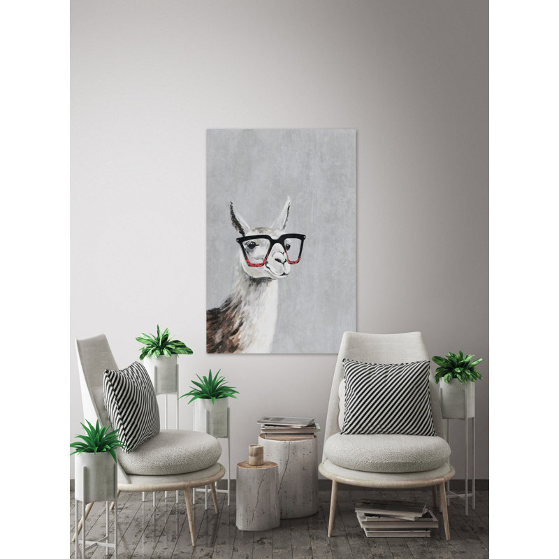 Smart Llama III - Wrapped Canvas Painting, 152cm H x 101cm W x 3.81cm D