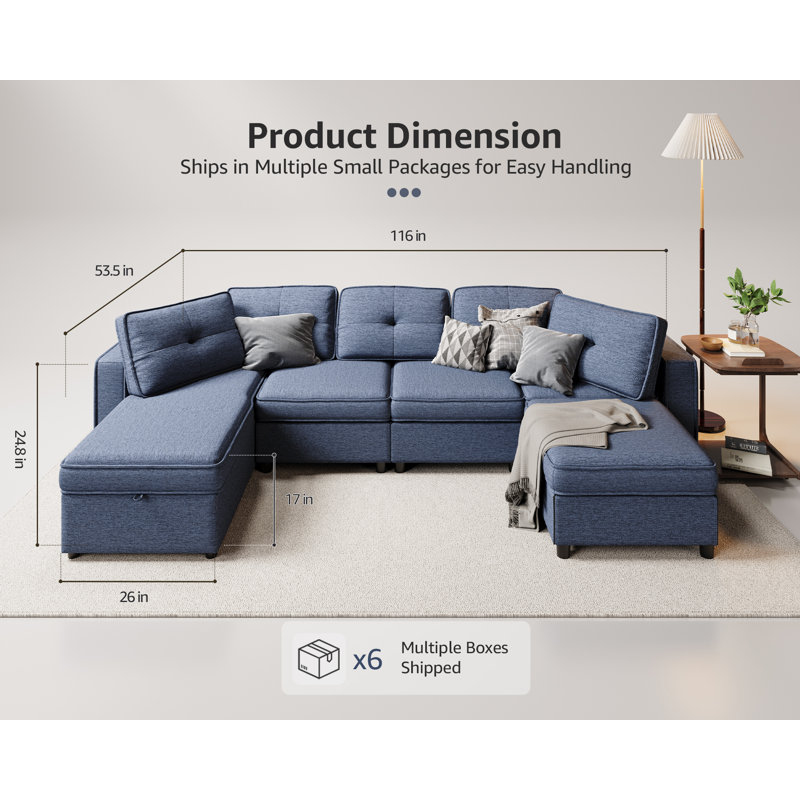 Canapé modulaire avec rangement caché, disposition personnalisable, assemblage facile - confortable et durable pour tout espace