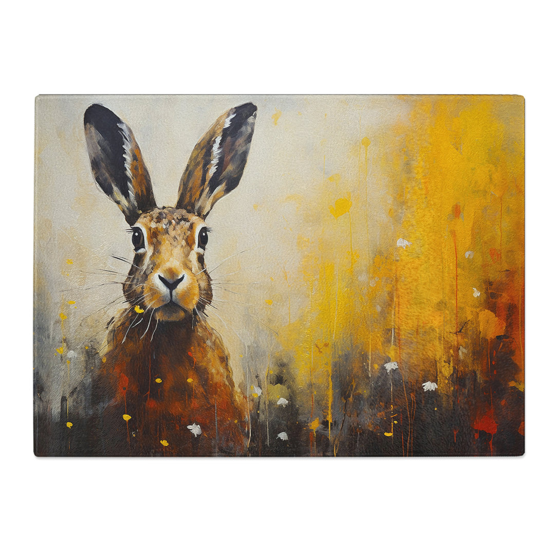 Hare Contemporary  Glass Chopping Board
