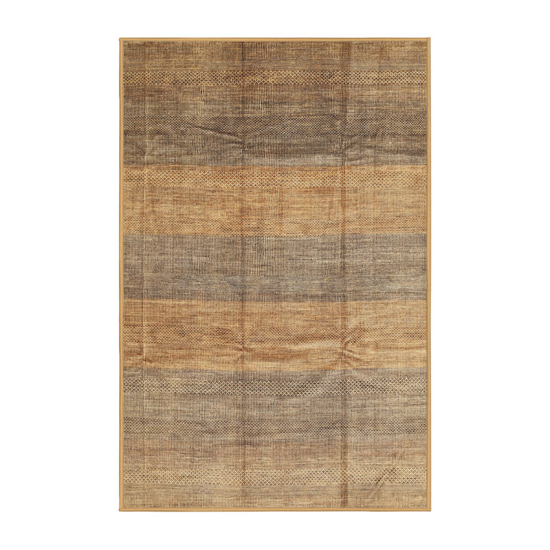 Tapis contemporain vert / brun, Rectangle 7 pi x 10 pi