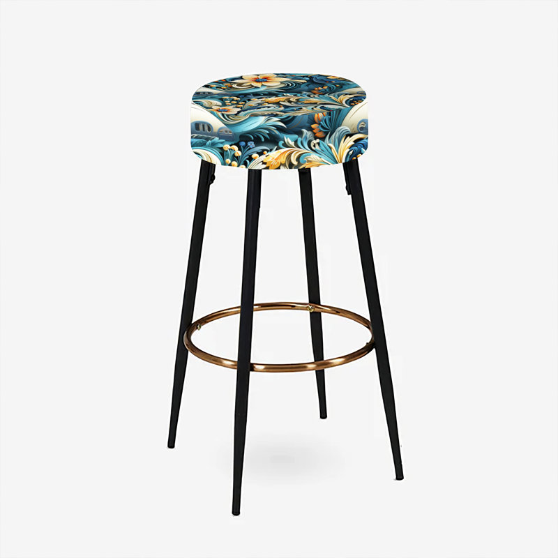 Ensemble de 2 tabourets de bar Yellow Spring Floral Symphony