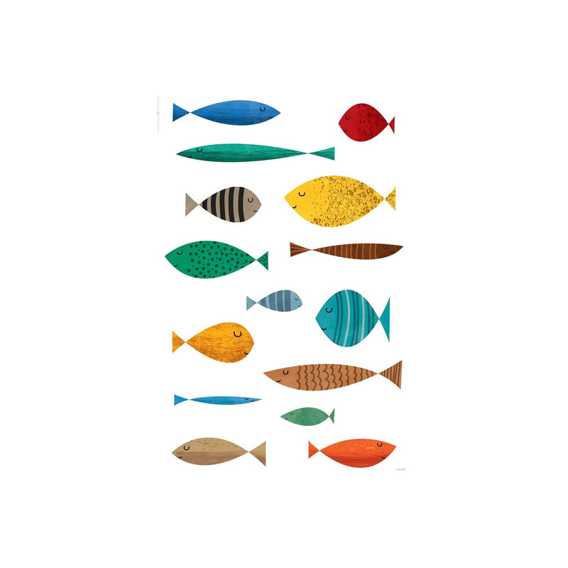 Poisson - imprimé, Toile tendue, Pas de tapis, H 12 po x l 8 po x P 0,75 po