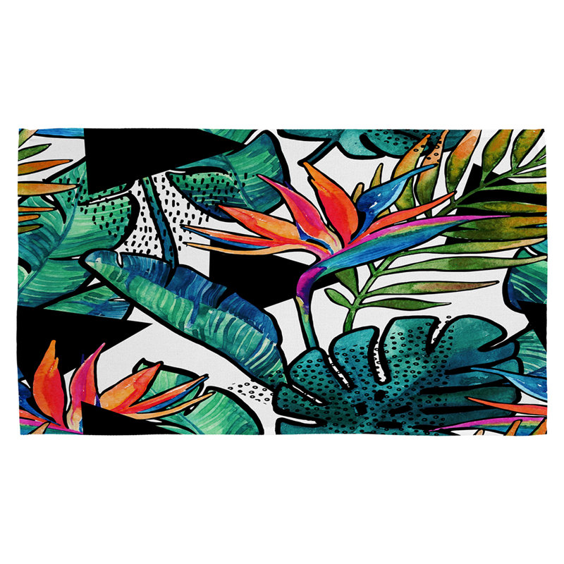 Driti Floral Waffle Texture Tea Towel Kitchen Towel