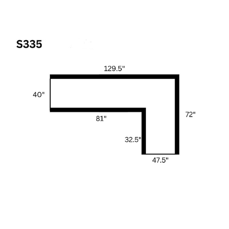Malvern Corduroy Sectional, Black Corduroy
