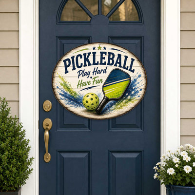 Pickleball - Jouez fort et amusez-vous - Accroche-porte par G. Debrekht